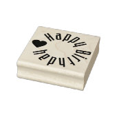 Happy Birthday met hart Rubberstempel (Stempel)