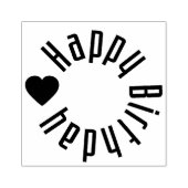 Happy Birthday met hart Rubberstempel (Afrduk)