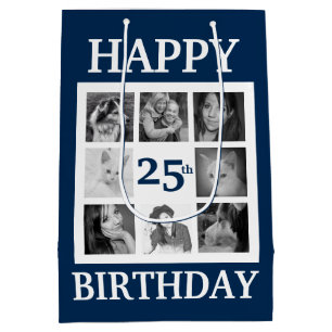 Happy Birthday met jaar en 8 Instagram-foto's Medium Cadeauzakje