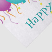 Happy Birthday met kleurrijke Confetti en ballonne Tissuepapier (Detail)