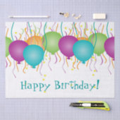Happy Birthday met kleurrijke Confetti en ballonne Tissuepapier (Craft)