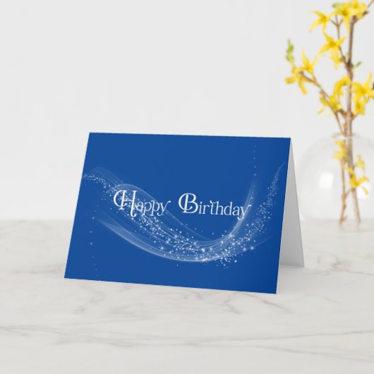 Happy Birthday met lichtspoor Kaart (Gele Bloem)