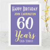 Happy Birthday met naam & 60-jarige Kaart (Gele Bloem)