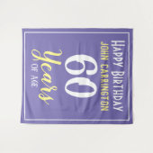 Happy Birthday met naam & 60-jarige tapijt Wandkleed (Voorkant (horizontaal))