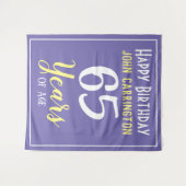 Happy Birthday met naam & 65-jarige tapijt Wandkleed (Voorkant (horizontaal))