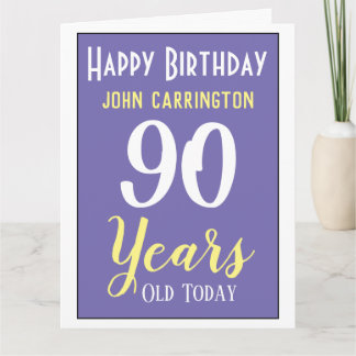 Happy Birthday met naam & 90-jarige Kaart