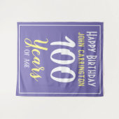 Happy Birthday met naam en 100 jaar oude tapijt Wandkleed (Voorkant (horizontaal))