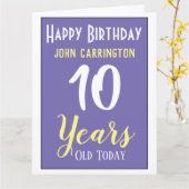 Happy Birthday met naam en 10-jarige Kaart (Gele Bloem)