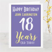 Happy Birthday met naam en 18-jarige Kaart (Gele Bloem)