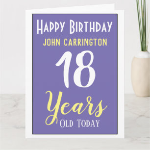 Happy Birthday met naam en 18-jarige Kaart