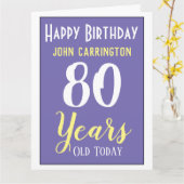 Happy Birthday met naam en 80-jarige Kaart (Gele Bloem)