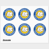 Happy Birthday met naam en leeftijd 3 Ronde Sticker (Vel)