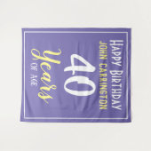 Happy Birthday met naam en leeftijd 40 jaar tapijt Wandkleed (Voorkant (horizontaal))