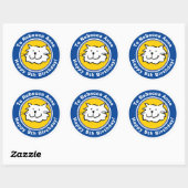 Happy Birthday met naam en leeftijd 9 Ronde Sticker (Vel)