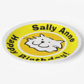 Happy Birthday met naam Papieren Bordje (Gekanteld)