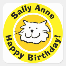 Happy Birthday met naam Vierkante Sticker