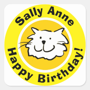 Happy Birthday met naam Vierkante Sticker