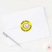 Happy Birthday met naam Vierkante Sticker (Envelop)