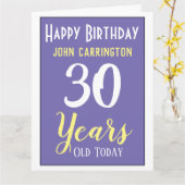 Happy Birthday met Name & Leeftijd 30 jaar Kaart (Gele Bloem)