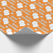Happy Birthday met Oranje achtergrond van ballonne Cadeaupapier (Hoek)