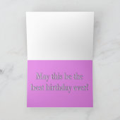 Happy Birthday met Paarse orchideeën Kaart (Binnen)