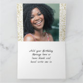 Happy Birthday met persoonlijke naam en foto Kaart (Binnen)