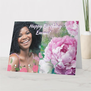 Happy Birthday met persoonlijke naam en foto Kaart