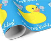 Happy Birthday met Rubber Ducky Cadeaupapier (Rol Hoek)