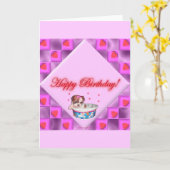 Happy Birthday met Shih Tzu Puppy Kaart (Gele Bloem)