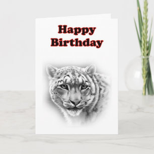 Happy Birthday met tijger op kaart