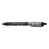 Happy Birthday met Trendy Black en White Damask Zwarte Inkt Pen (Bodem)