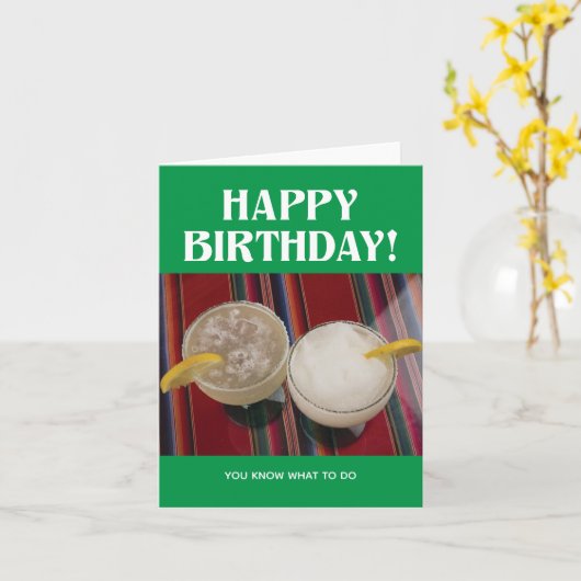 Happy Birthday met Two Margaritas Kaart (Gele Bloem)
