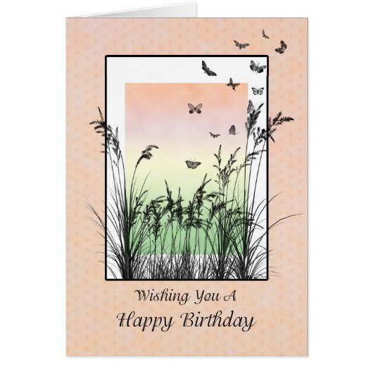 Happy Birthday met vlinders (Voorkant)