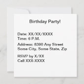 Happy Birthday met White Flower en Black Bkgrd Kaart (Achterkant)