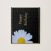 Happy Birthday met White Flower en Black Bkgrd Legpuzzel (Verticaal)