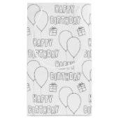 Happy Birthday met witte achtergrond ballonnen Klein Cadeauzakje (Achterkant)