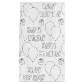Happy Birthday met witte achtergrond ballonnen Klein Cadeauzakje (Voorkant)