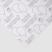 Happy Birthday met witte achtergrond ballonnen Tissuepapier (Detail)