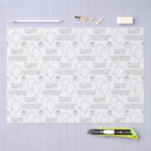 Happy Birthday met witte achtergrond ballonnen Tissuepapier (Craft)