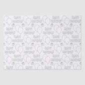 Happy Birthday met witte achtergrond ballonnen Tissuepapier (Voorkant)