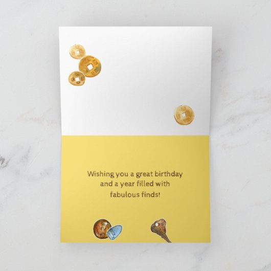 Happy Birthday Metaal Detecteren Woestijnschatten Kaart (Binnen)