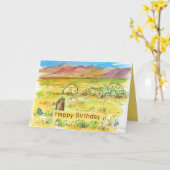 Happy Birthday Metaal Detecteren Woestijnschatten Kaart (Gele Bloem)