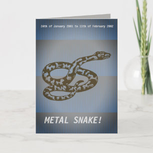 Happy Birthday Metal Snake Kaart
