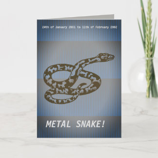 Happy Birthday Metal Snake Kaart