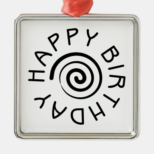 Happy Birthday Metalen Ornament (Voorkant)