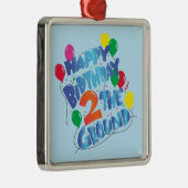 Happy Birthday Metalen Ornament (Rechts)