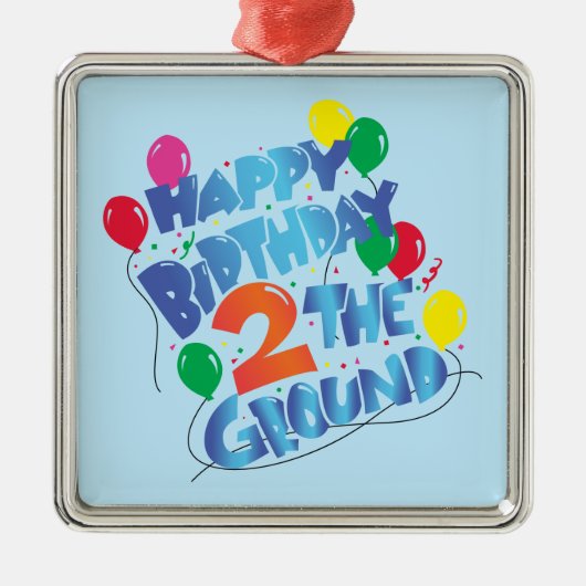 Happy Birthday Metalen Ornament (Voorkant)