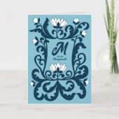 Happy Birthday middeleeuwse bloembrief lijst CC128 Kaart (Voorkant)