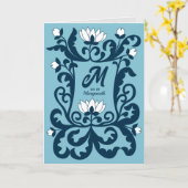 Happy Birthday middeleeuwse bloembrief lijst CC128 Kaart (Gele Bloem)