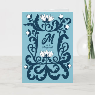 Happy Birthday middeleeuwse bloembrief lijst CC128 Kaart